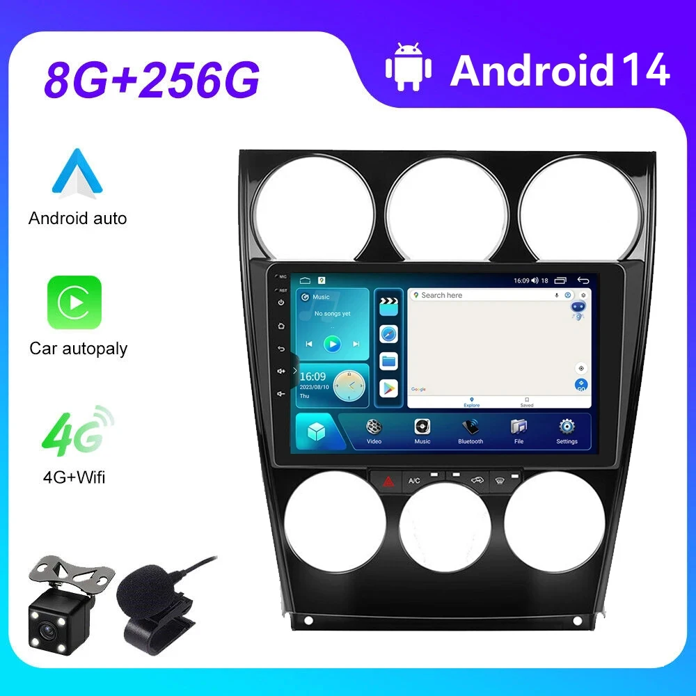 

9 INCH 2 din Android 14.0 Car Radio For Mazda 6 2002 2003 2004 -2008 Multimedia Video Player GPS Navigation 4G Carplay head unit