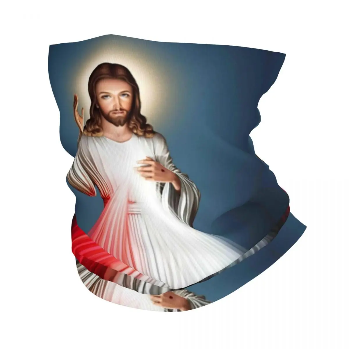 Christ Jesus Divine Mercy Merch Bandana Neck Gaiter Saint Christian Jesus Painting Mask Scarf Fishing Balaclava for Men Women