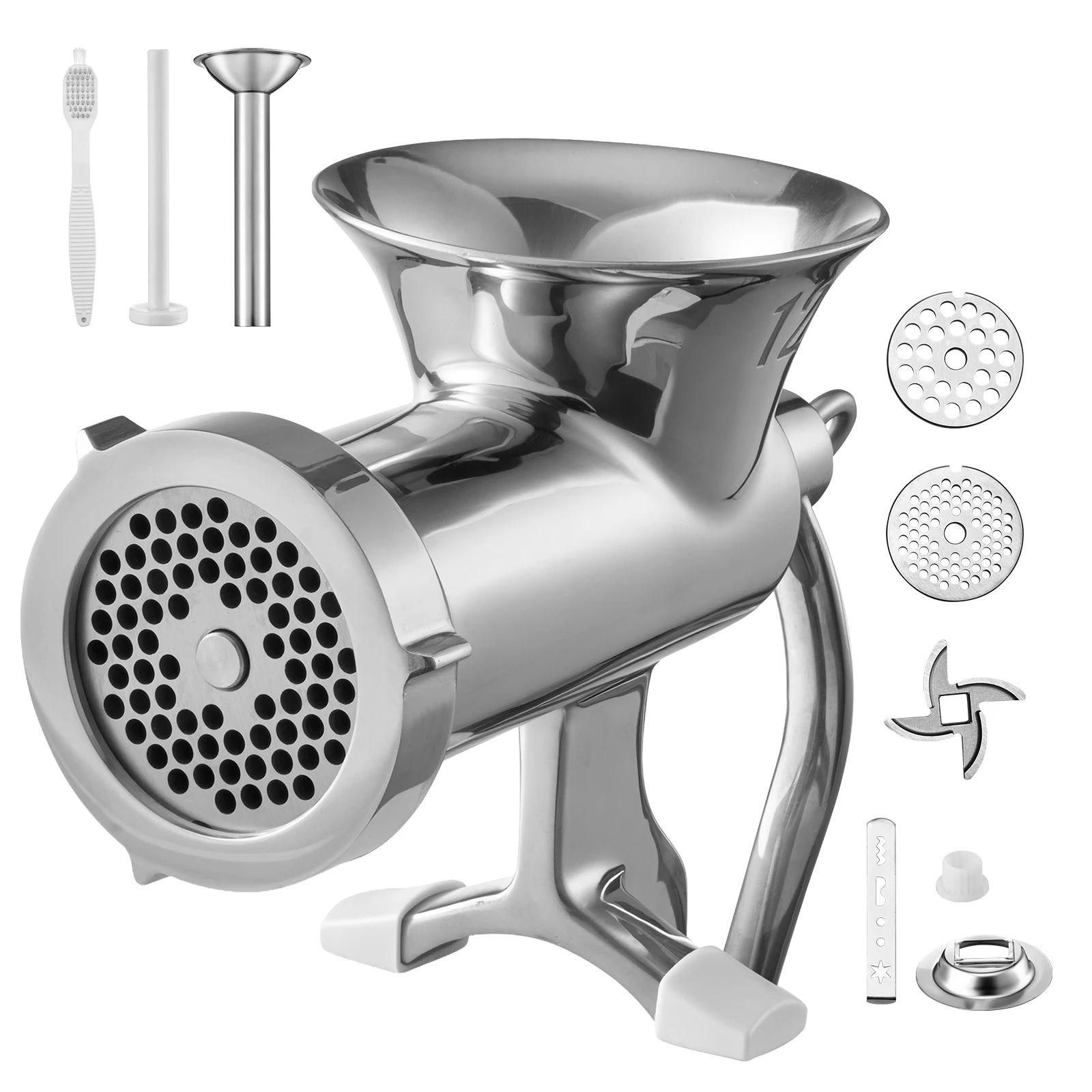 SucceBuy Manual Meat Grinder 304 Stainless Steel Hand Meat Grinder with Suction Cup&Steel Table Clamp Meat Mincer Sausage Maker