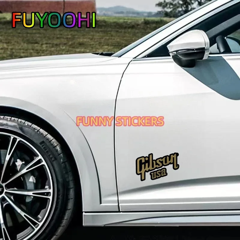 FUYOOHI Gibson Car Decal Cartoon Vinyl Stickers Personality Decor Cover Bumper Windows Dress Up