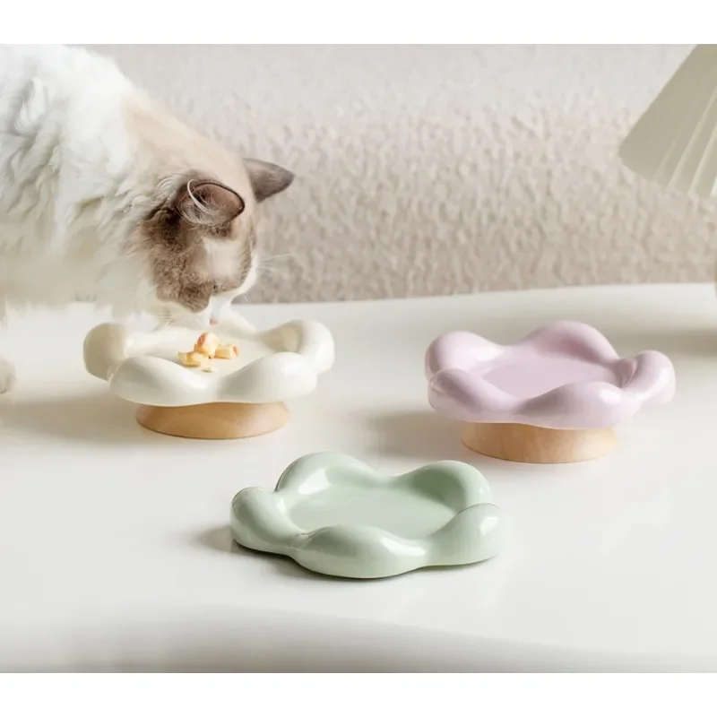 Pet ceramics protection cervical vertebra cat bowl cat food snack bowl feeding pet dinner plate dog food basin grain plate