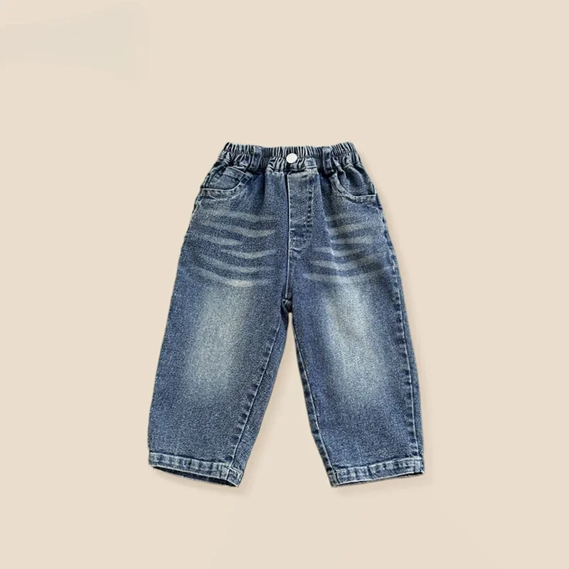 

Kids cothes Boys jeans 2 to 8 years Korean version children trousers spring and autumn 2025 new