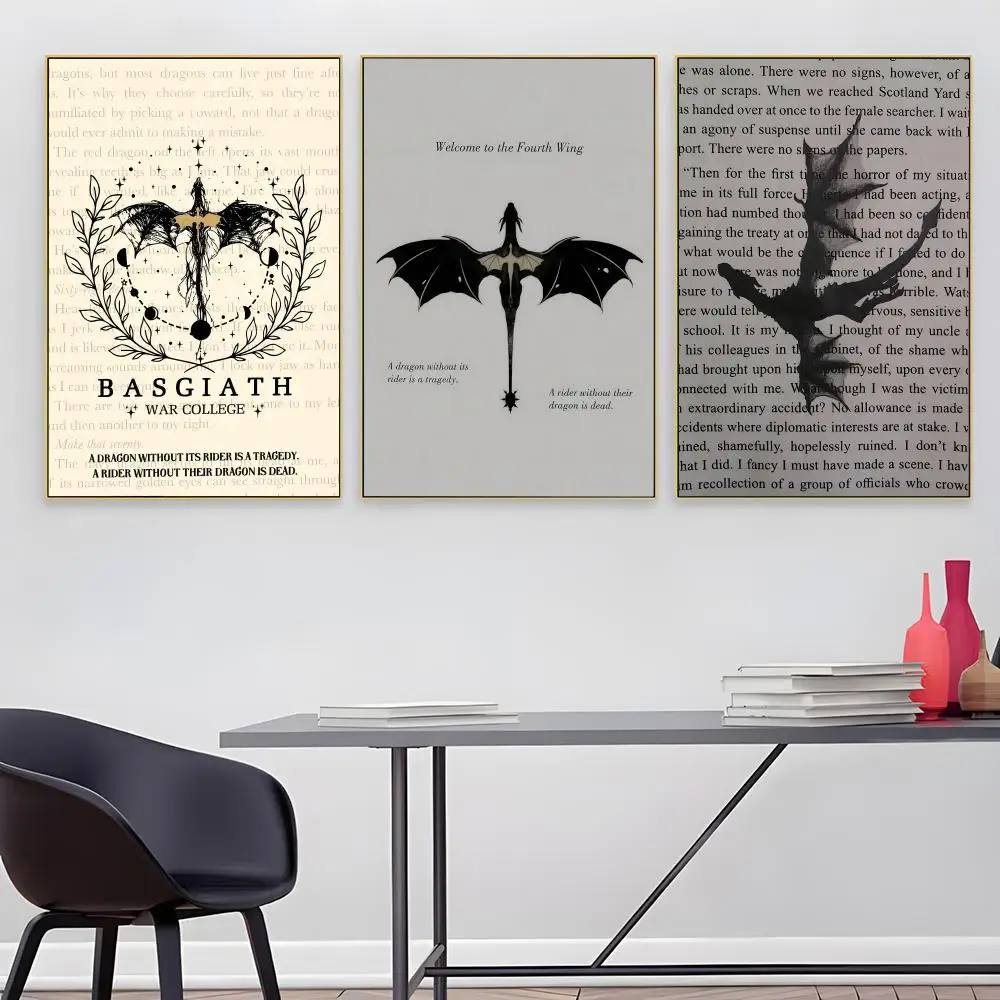 Classic Vintage Fourth Wing Painting Calligraphy Paper Print Home Living Room Bedroom Entrance Bar Cafe Art Decorative Painting