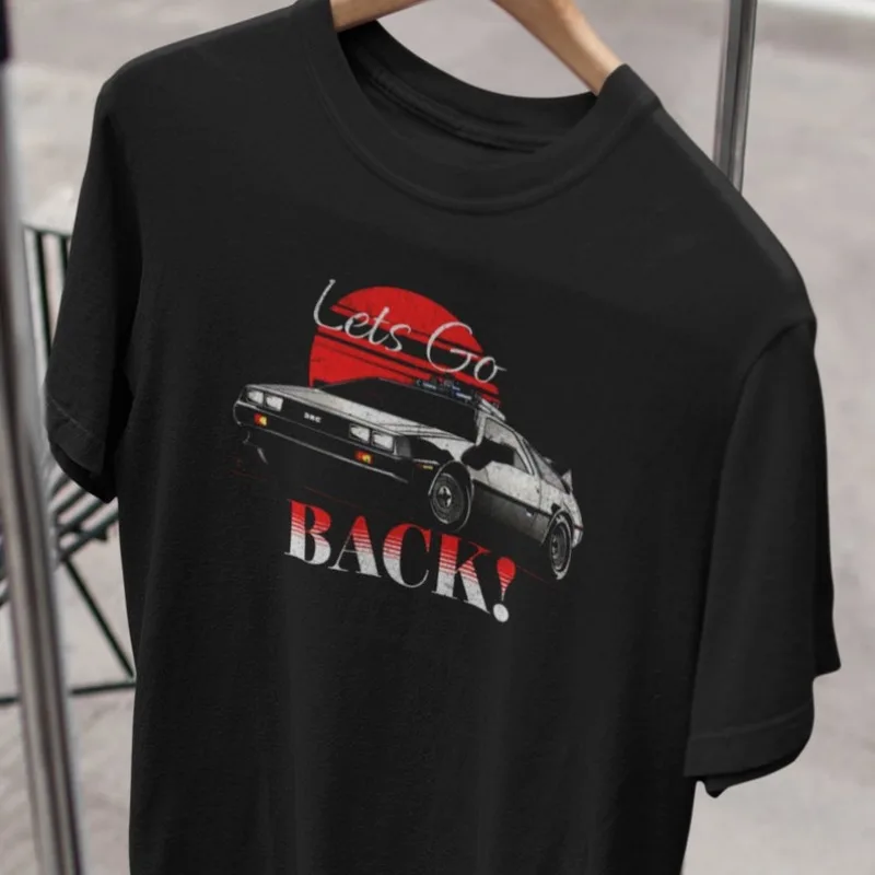 DeLorean Shirt, Back to the Furture Inspired - Lets Go Back T-Shirt, GenX, 80s, DeLorean - Tee