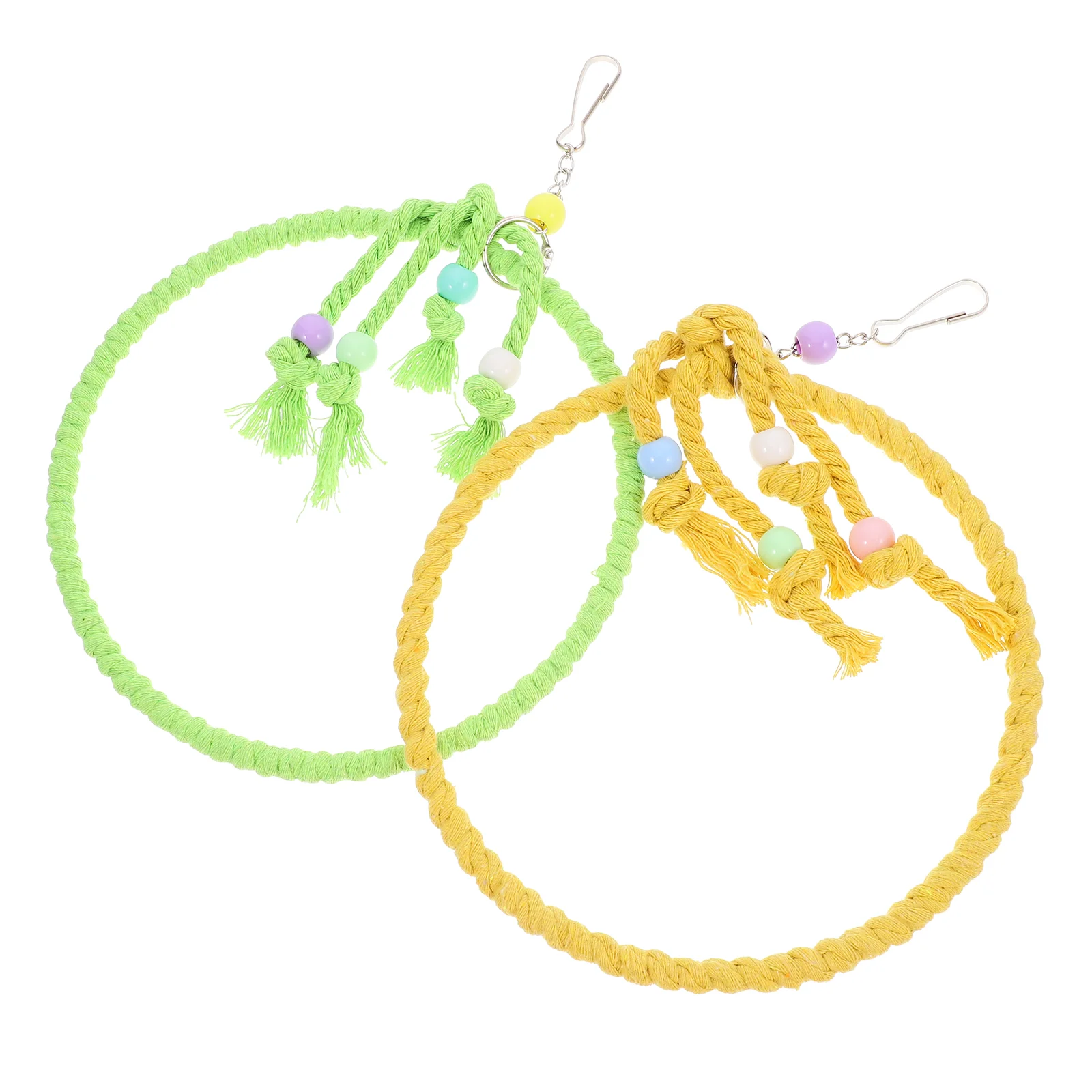 

2 Pcs Bird Swing Cotton Rope Loop Swings for Parakeets Cage Accessories Toys and Perch Budgerigar Quaker Parrot Stand