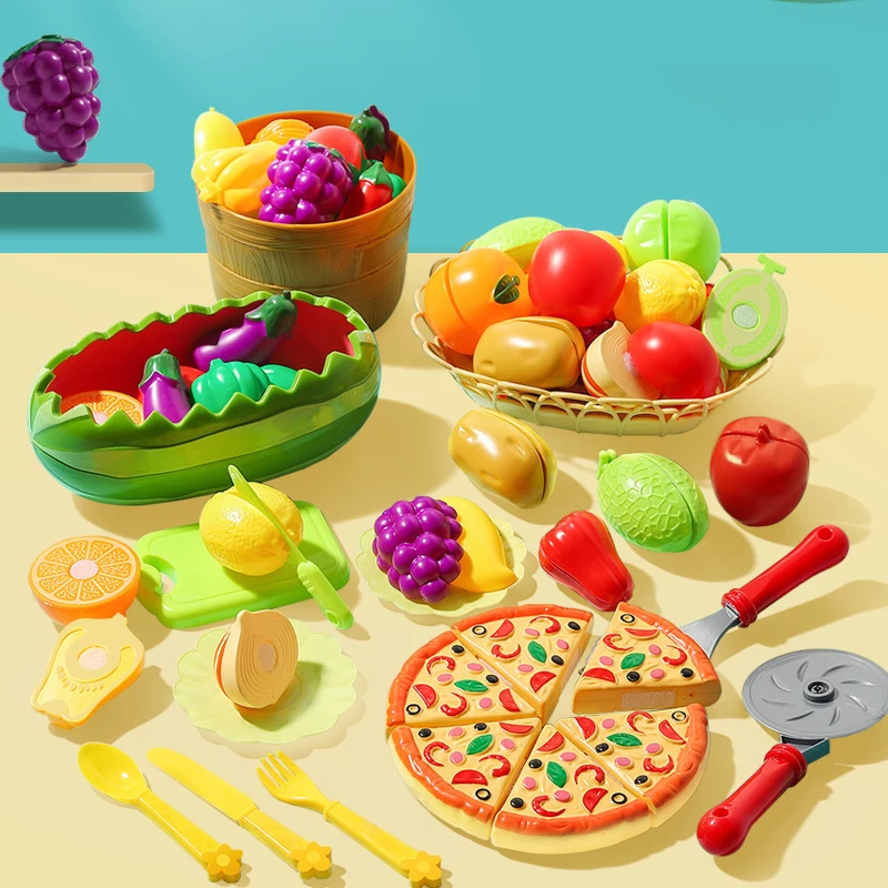Giocattolo da taglio per pizza per bambini Simulazione Dinette per pizza in plastica Giocattolo per bambini Cucina Giochi di finzione Cucina di cibo Giocattoli da cucina per ragazze Bambini