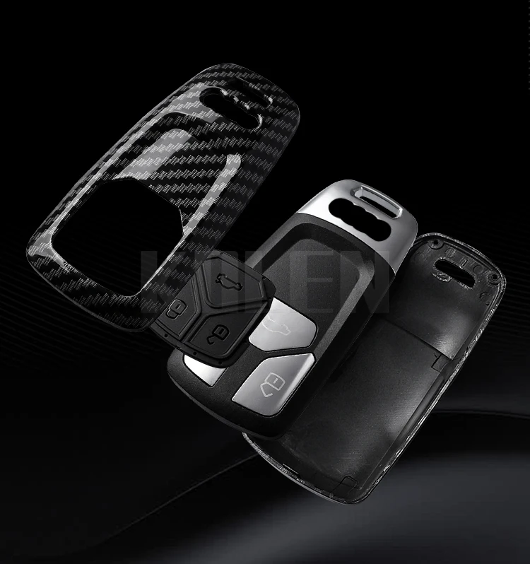 ABS Carbon Faser Auto Schlüssel Fall Abdeckung Für Audi A4 B9 A5 A6 8S 8W Q5 Q7 4M S4 S5 S7 TT TTS TFSI RS Schutz Shell Fob Zubehör – Detail 7