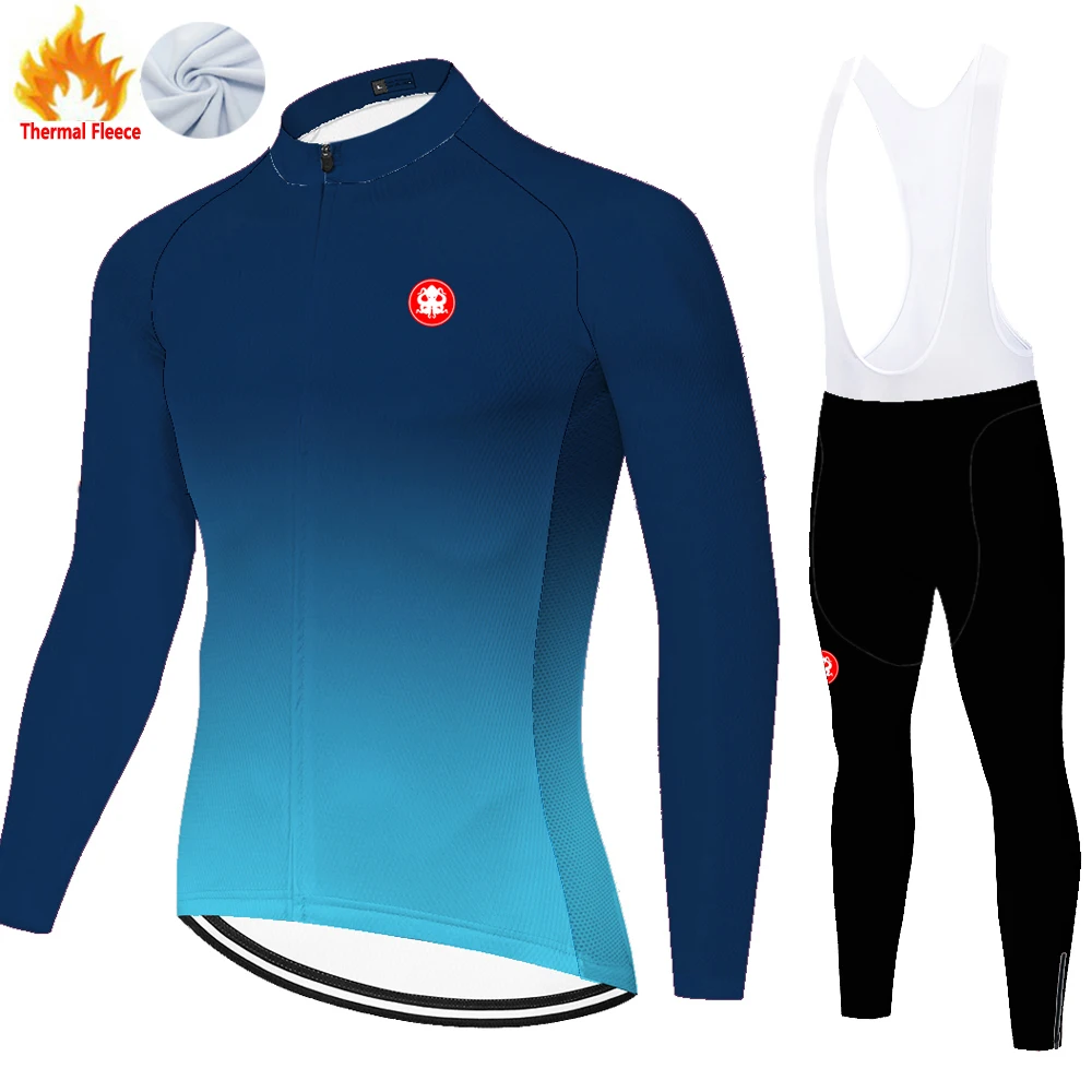 Camisa de Ciclismo Térmica de Inverno 2025 para Homens, Jersey Completo de Ciclismo Masculino, Roupa MTB para Homens
