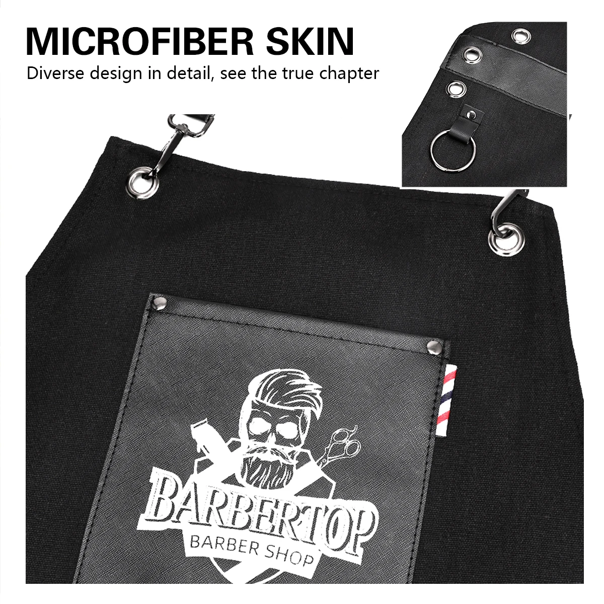 PU Leather Hairdressing Shawl Apron, Waterproof Stain Resistant Multi-Pocket Barber Work Cape For Hair Salon Chef Catering Use