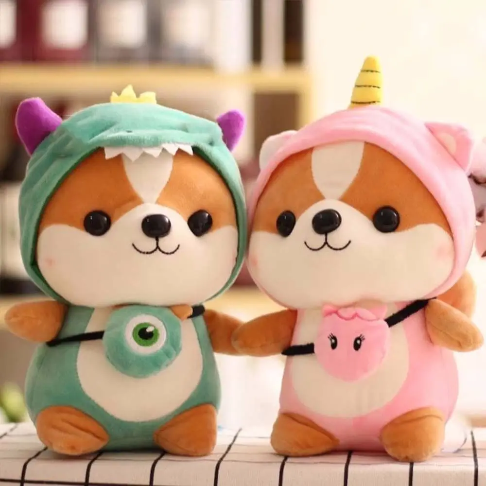 Cute Mutable Elk Send Female Children's Doll Animal Dinosaur Plush Toy Squirrel Doll Corgi Chai Pillow Shiba Inu Plush Toy