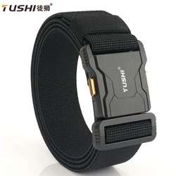 TUSHI Quick Release Aluminium Alloy Pluggable Buckle Tactical Belt Elastic Military Belts For Men Stretch Waistband Hunting