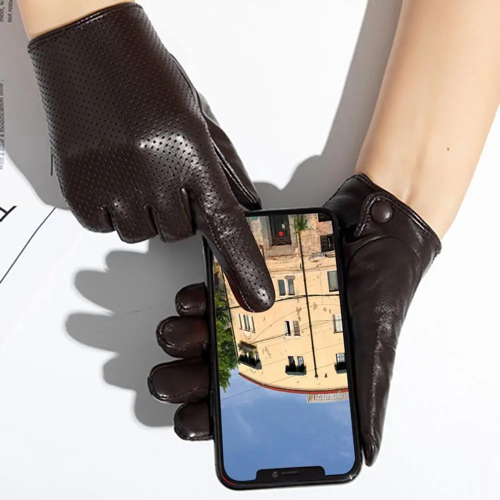 1 paio di guanti da uomo in finta pelle di pecora guanti da ciclismo tinta unita antiscivolo antivento guanti da equitazione accessori da esterno