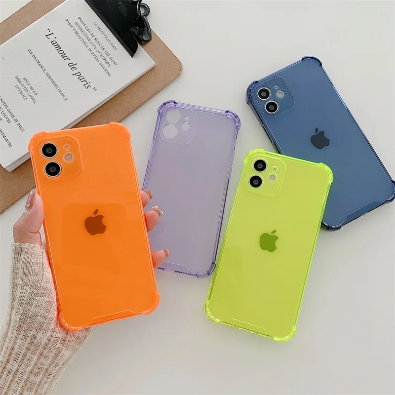 Shockproof Phone Case for iPhone 15 14 13 12 11 Pro Max Colorful TPU Back Cover For iPhone 7 8 Plus 15plus Protective Case