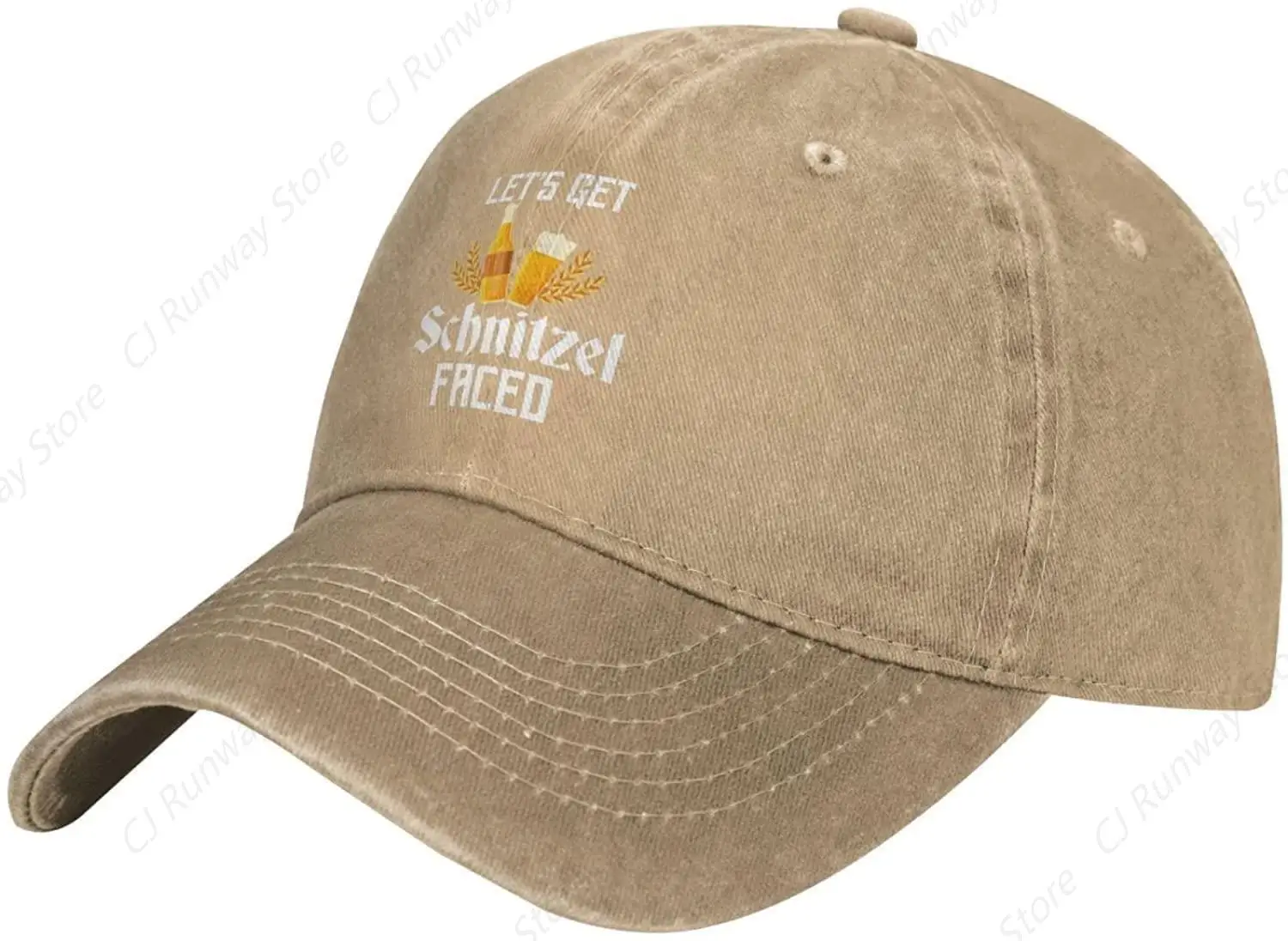 Funny Bavarian Oktoberfest Hat Let's Get Schnitzel Faced Hat Men Baseball Cap Cute Hats