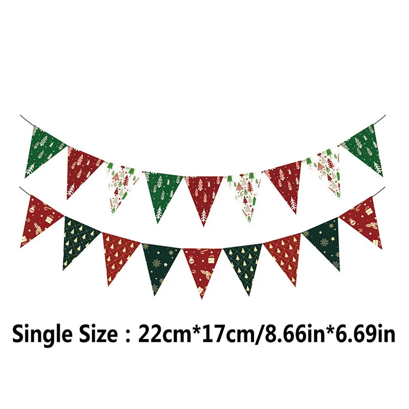2026 New Year Santa Claus Snow Man Merry Christmas Theme Party Wall Hanging Flags Banners for Family Holiday Festival Decoration
