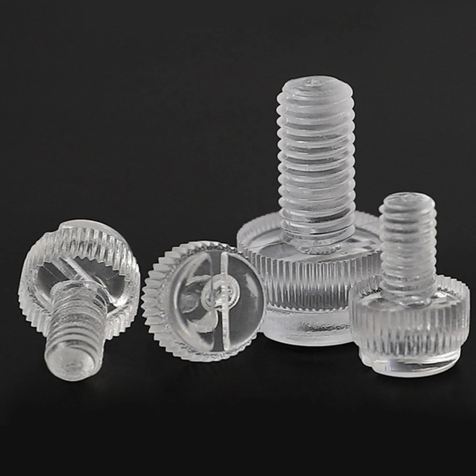 10/20Pcs M3 M4 M5 M6 M8 Acrylic Clear Transparent Plastic Knurl Slotted Head Adjust Toolless Hand Tighten Thumb Bolt Screw