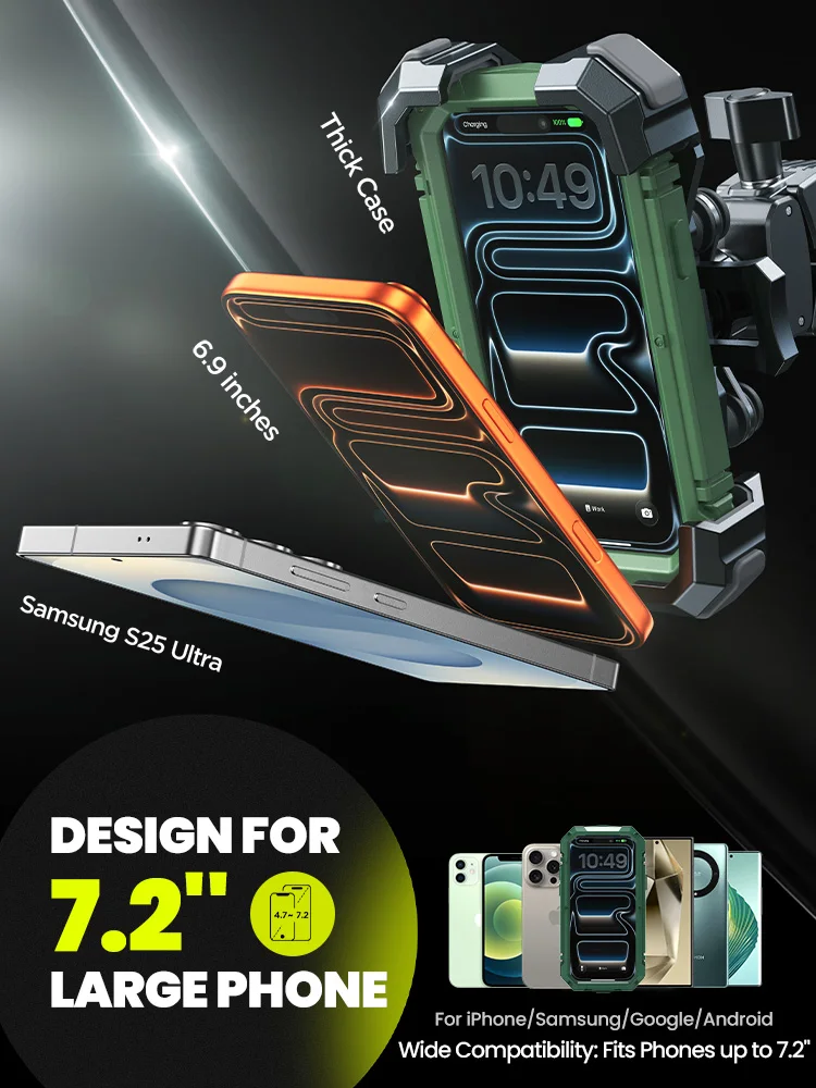 Supporto per telefono da bici Joyroom, stabile, per moto, mountain bike, bici da strada, 360° °   Supporto universale girevole per cellulare per iPhone