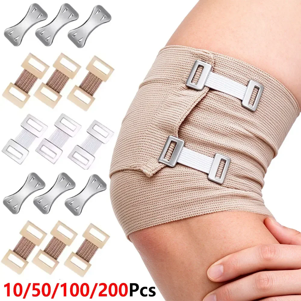 10/50/100/200Pcs Stretch Bandage Fastener Clips, Durable Metal Bandage Wrap Clasps, Replacement Buckle Clips Compression Bandage