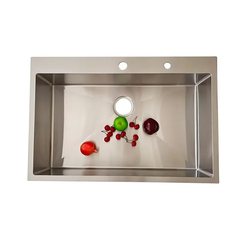 Handmade Farmhouse Kitchen Sink Single Bowl Workstation Custom Design Stainless Steel Deep Basin for Modern Home Cooking Area