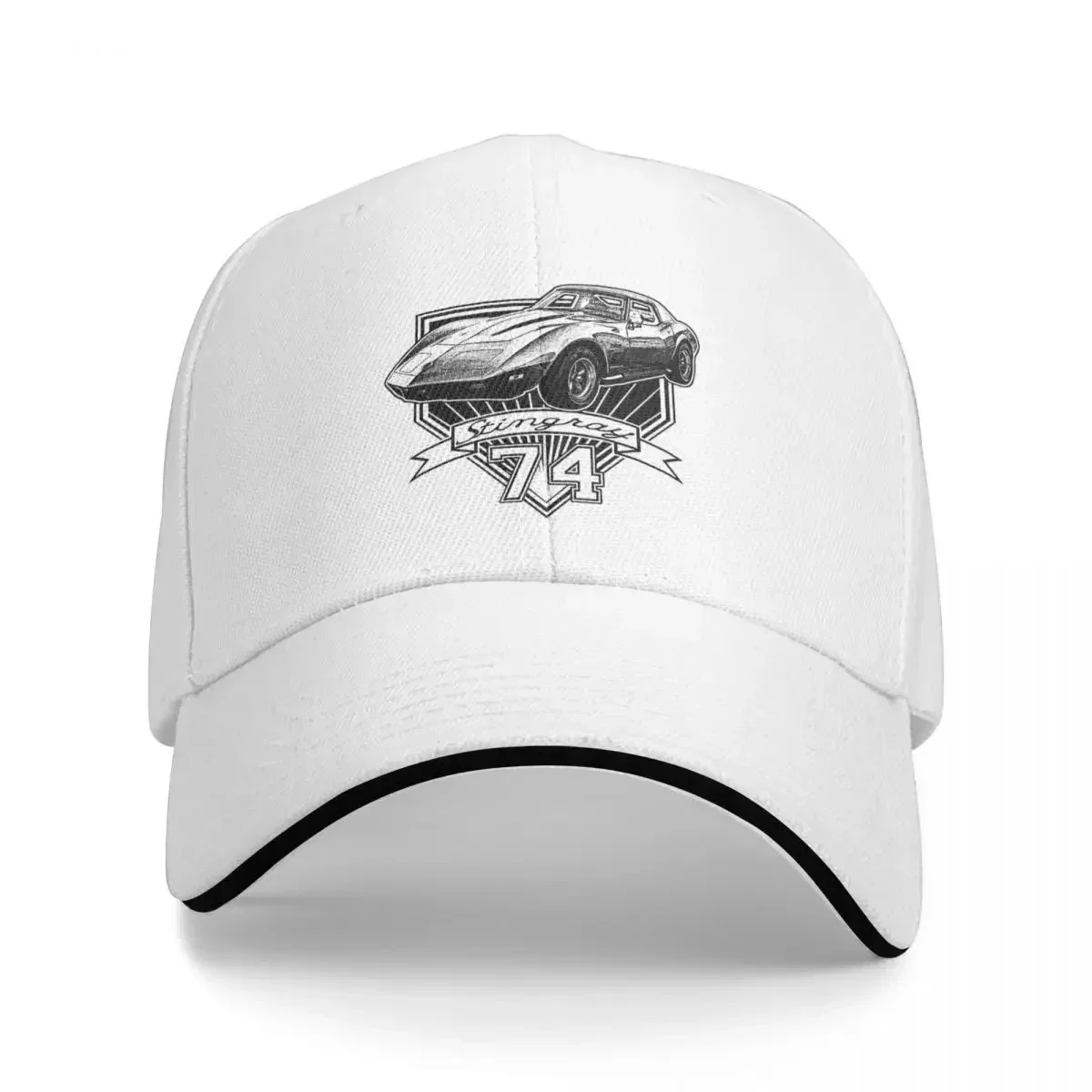 1974 Corvette Stingray Baseball Cap Snapback Fashion Baseball Hats Breathable Casual Outdoor For Men's And Women's Polychromatic