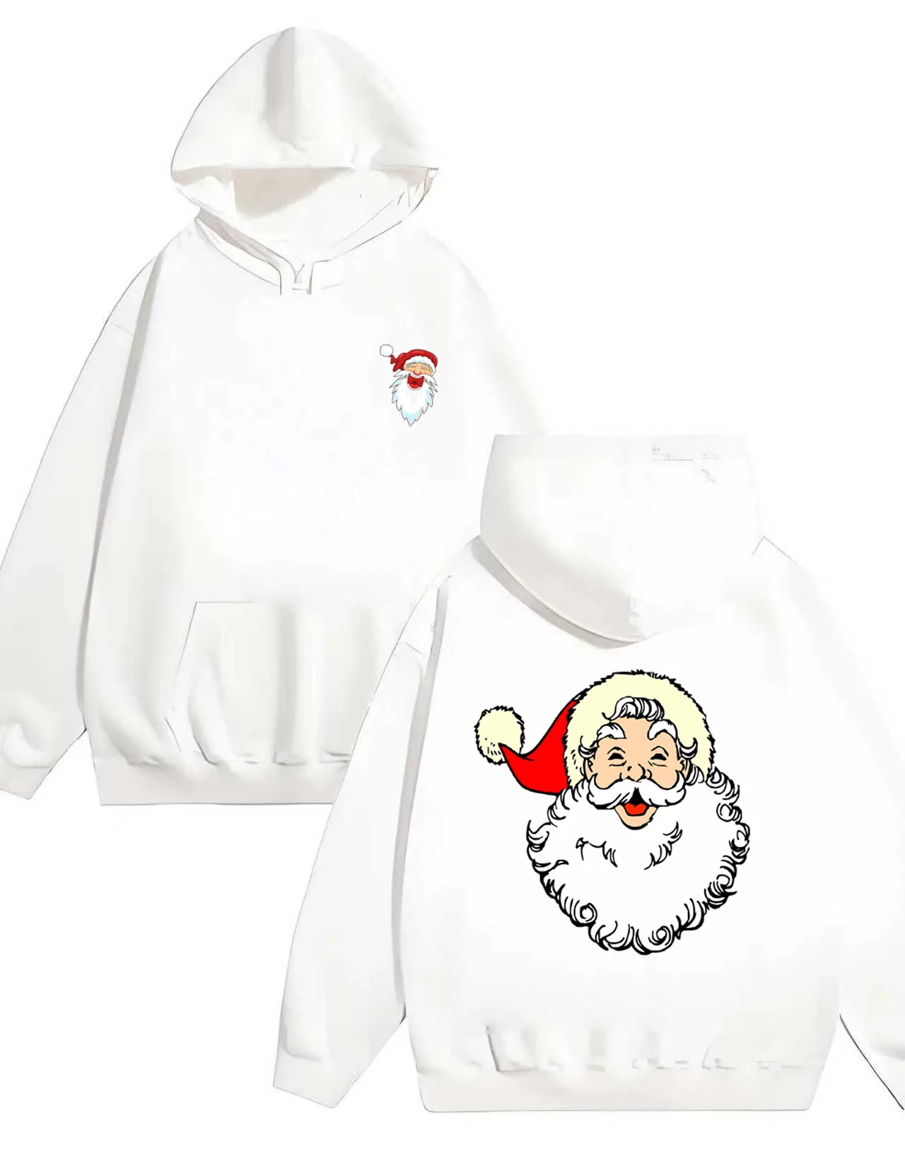 

Новая мужская и женская модная свободная толстовка с капюшоном объемом 330 г. с принтами в рождественском стиле.