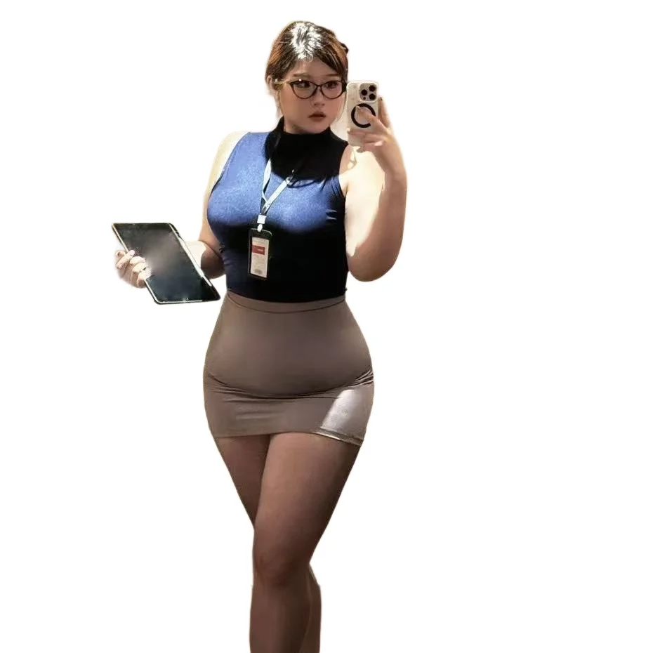 Falda Sexy Erótica de Talla Grande, Uniforme de Seducción de Secretaria, Disfraz de Chica de Oficina