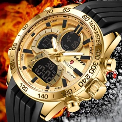 LIGE Military Watches for Men FOXBOX Luxury Sports Chronograph Steel Wristwatch ​Waterproof Quartz Big Clock Digital Male Watch