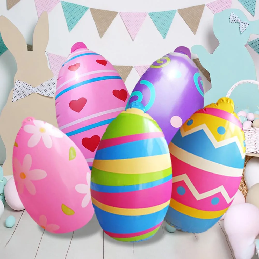 Inflatable Easter Egg Decor Colorful Easter Egg Inflatable Decor Kid Toy Egg Inflatable Easter Eggs Ornament for Indoor Outdoor