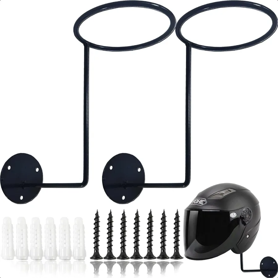 

2PCS Motorcycle Accories Helmet Holder Metal Stand Wall Mounted Hanger Rack for Jacket Coats Hats Dancing Masks Ball Back for B