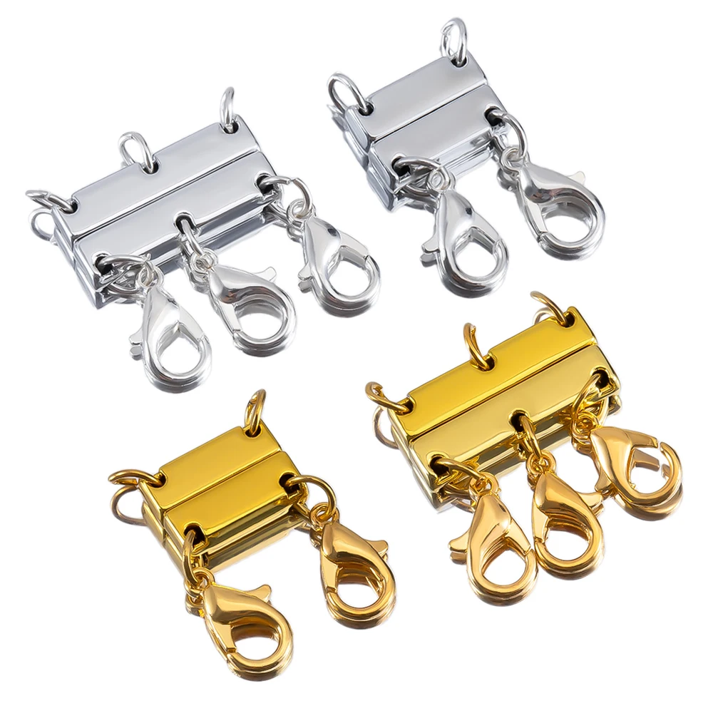 

1/2pcs Copper Magnetic Buckle With Lobster Clasp For DIY Magnet Bracelet Buckle Connection Buckle Set Jewelry Accessory Material