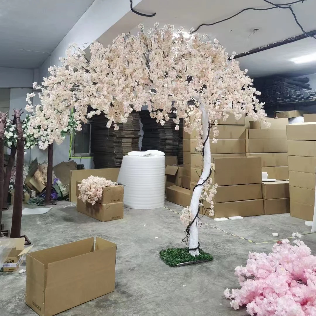 Sakura Artificial Flower Tree  Wedding Decoration White Cherry Blossom Trees  Home Decor Wedding Arch