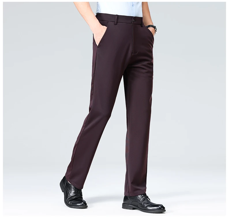 29-42 männer Sommer Dünne Mode Business Casual Anzug Hosen Lange Hosen männer Elastische Gerade Hülse Formale hosen Plus Größe – Detail 24