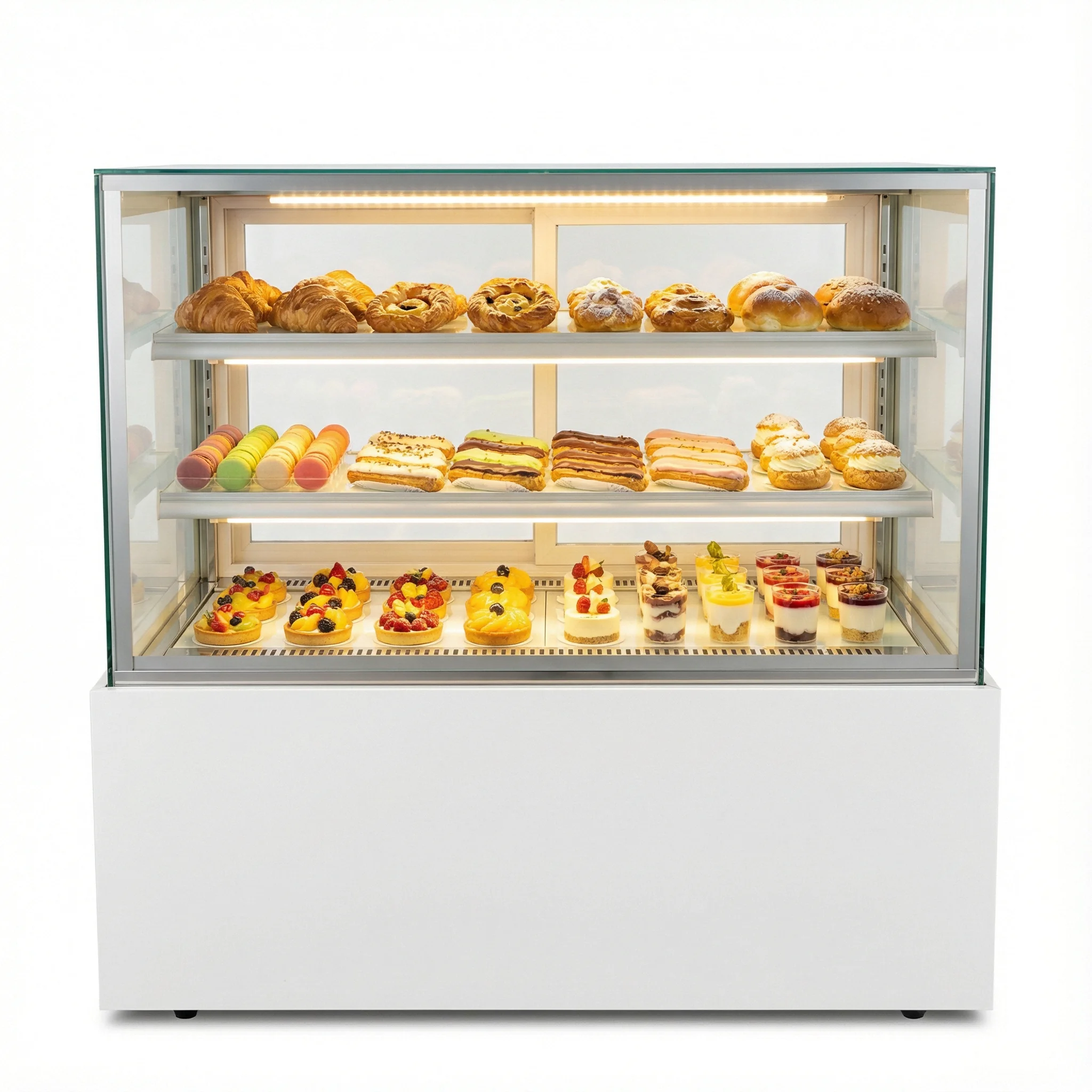 rd-Commercial Bakery Dessert Display Cooler High Quality Right-Angle Glass Air Light Digital Temperature Control Customizable#