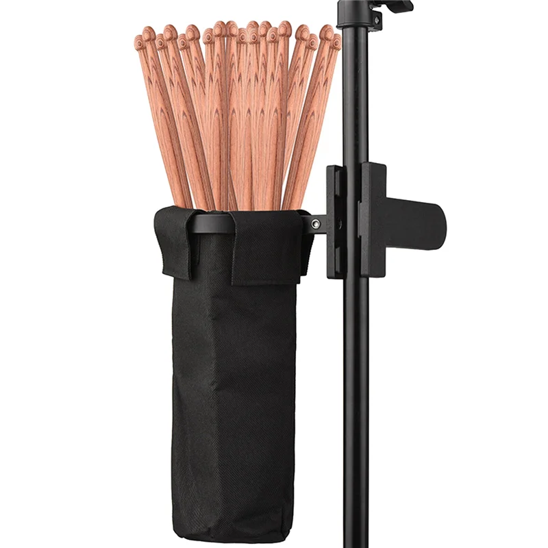 Drum Stick Holder Drumstick Bag Drumstick Container Bag Clamp Clip Stick Holder for Cymbal/Drum/Music Stand