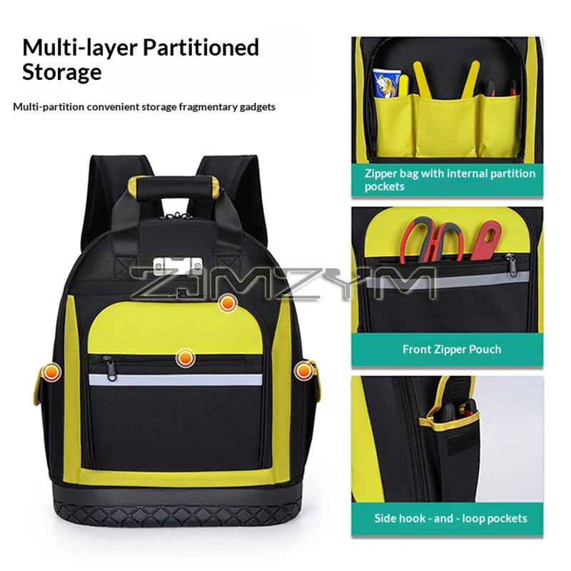 Multifunctional Tool Organizer Portable Maintenance Tools Wear-resistant Storage Shoulder Bag Hardware Electricians Backpacks