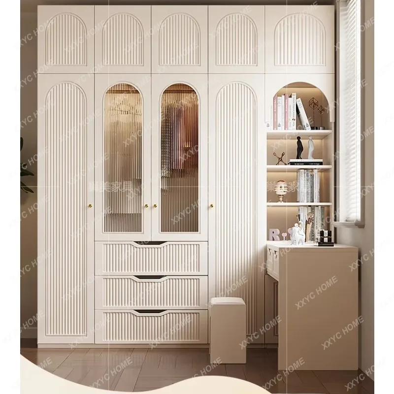 XXNew Storage Drawer Wardrobe Multilayer Luxury Doors Bedroom Closet Wardrobe Cabinet Shelves Roperos Para La  Furniture