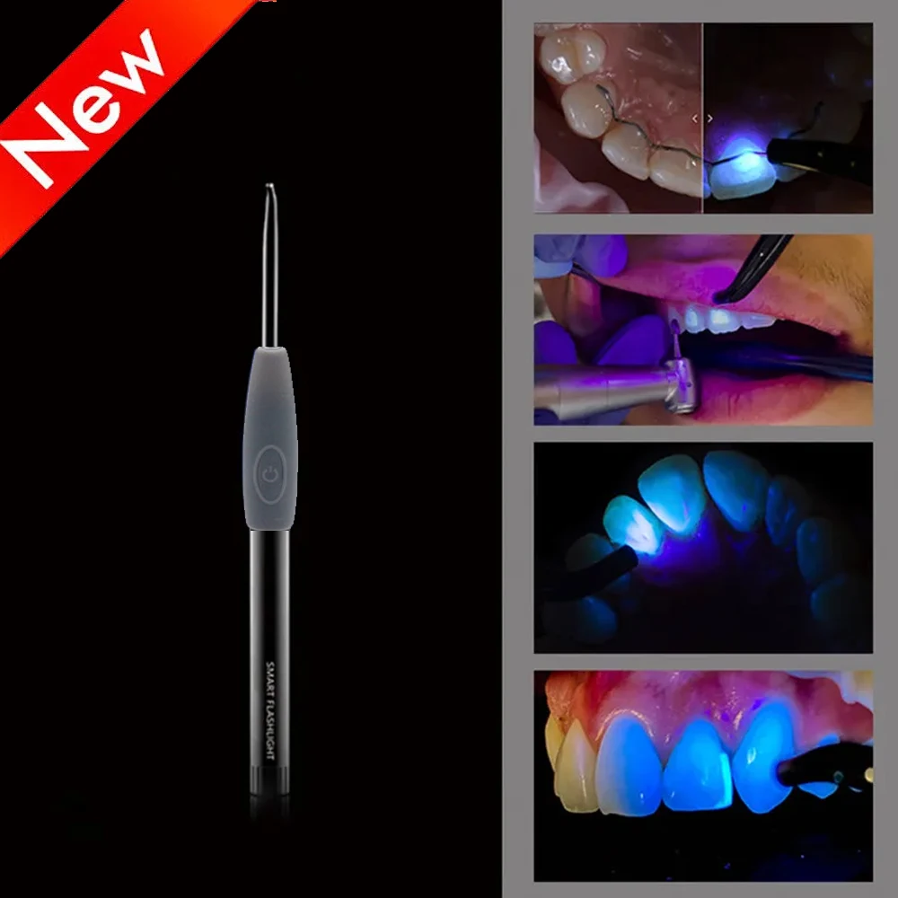 

Dental Dual-UV Smart Flashlight Identify Tooth Tissue Bacterial UVA Ultraviolet / White LED Lamp for Dentisit Dental Tool