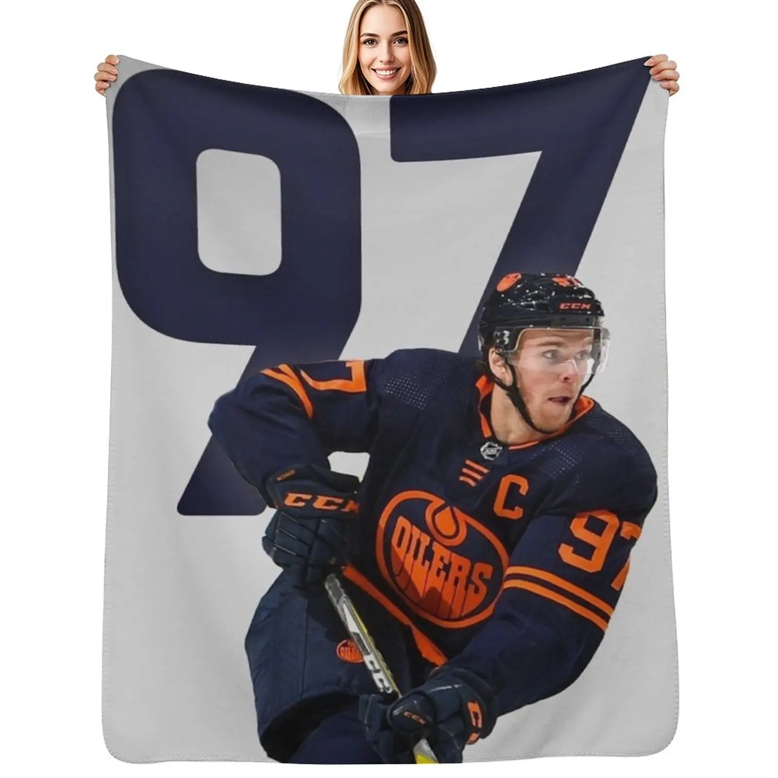 Connor McDavid Throw Blanket Stain Resistant Cozy Warm Blanket