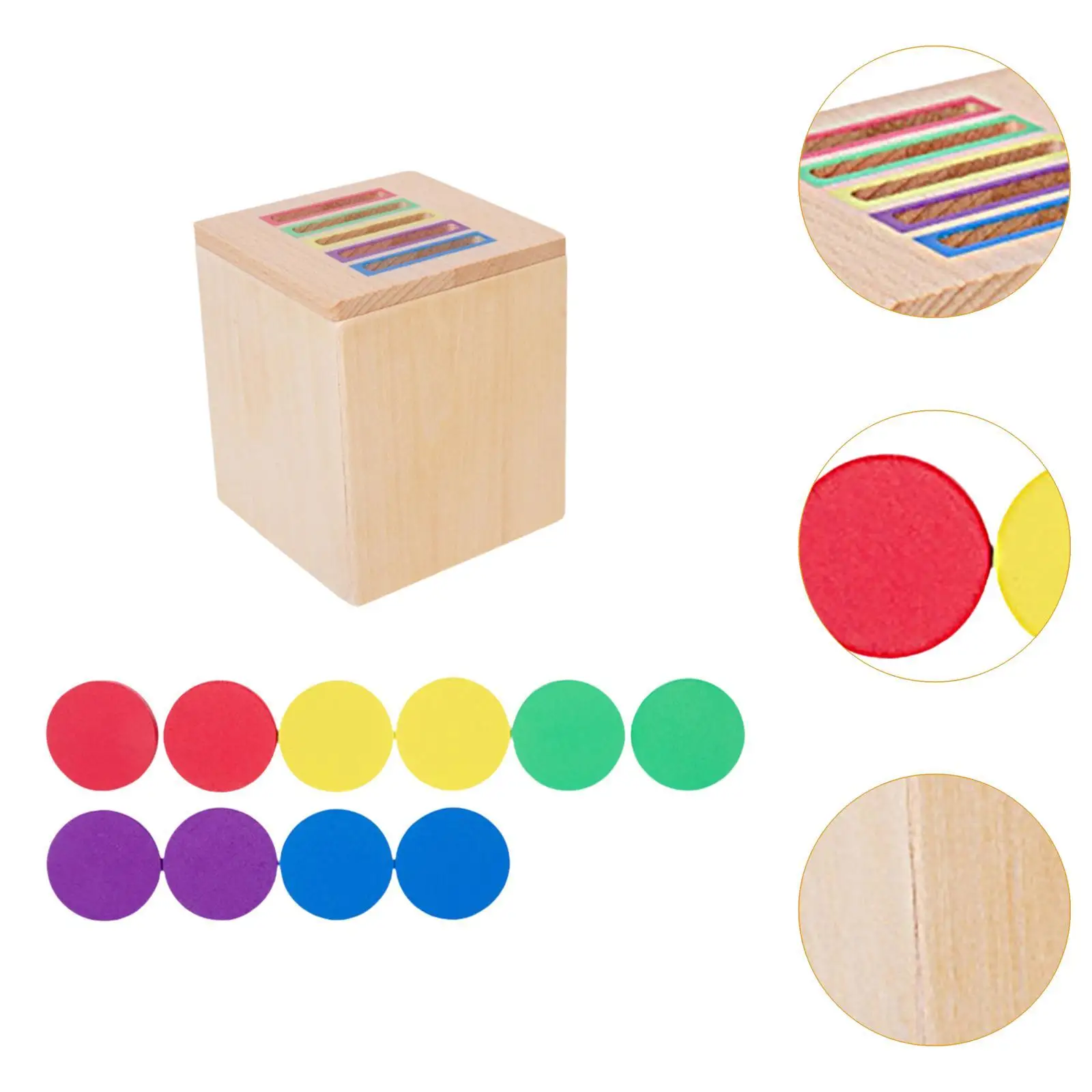 Jouet d'apprentissage en bois de tri de forme de couleur, jouet de boîte en bois à moteur fin pour 12-18