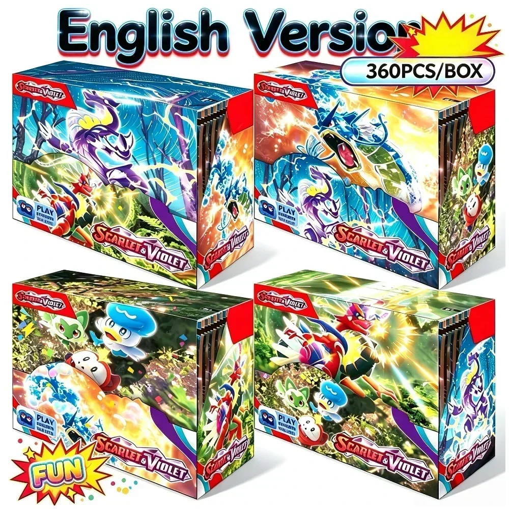 360Pcs Newest TCG Sealed Booster Box Sun & Moon XY Evolutions Rare Holo GX English Collectible Great Gift for Kids Fans