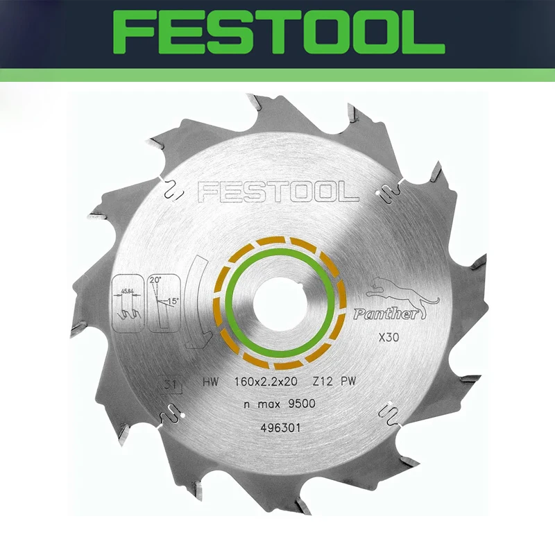

FESTOOL 496301 HW 160x2,2x20 PW12 Saw blade Wood Rip Cut Metal Saw Teeth Sharp Cut Excellent Performance Tools Accessories