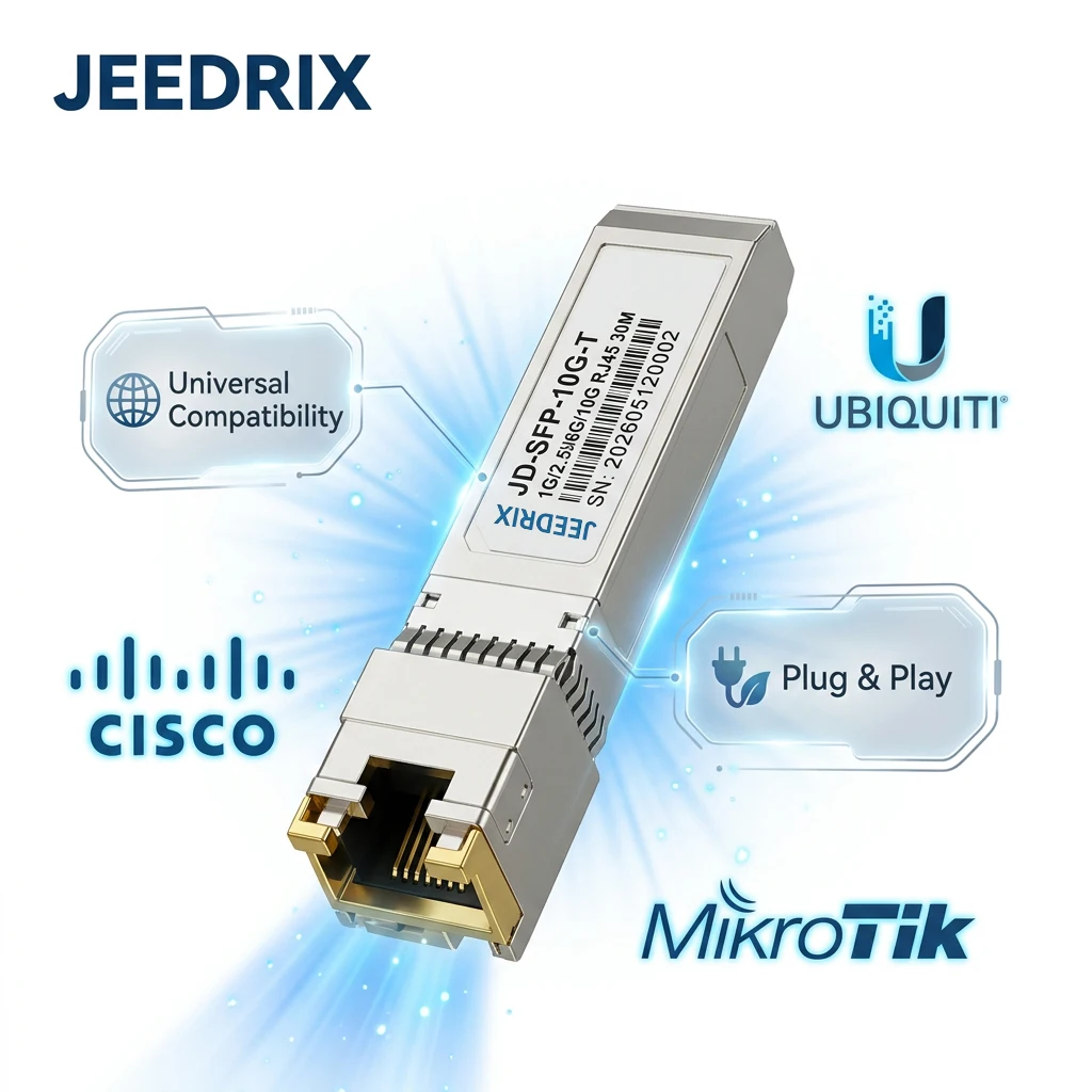 10G SFP+ RJ45 Copper Transceiver 30M 10GBase-T DDM DOM Auto-Negotiation 10/100/1000Mbps For Cisco TP-Link H3C Huawei MikroTik