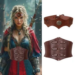 Two-piece Medieval Wave Headband Retro Female Warrior Waist Belt Set Stage Role-playing Costume Accessories