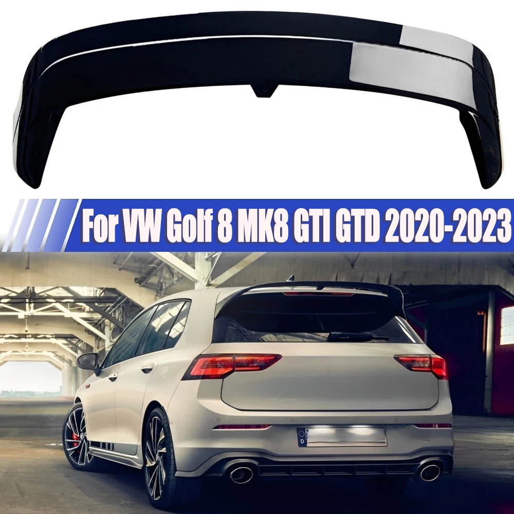 Car Rear Spoiler Wing Trunk Boot Lip For VW Golf 8 MK8 GTI R GTD GTE ClubSport CS Style 2020 2021 2022 2023 Body Kit Gloss Black