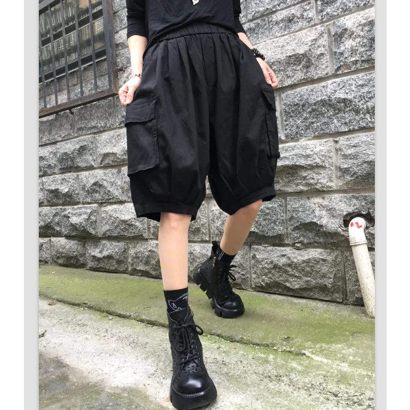 2024 estate nuovi pantaloni a cinque gambe di grandi dimensioni tasca personalizzata in cotone Versatile pantaloni a lanterna Casual pantaloncini da lavoro alla moda da donna