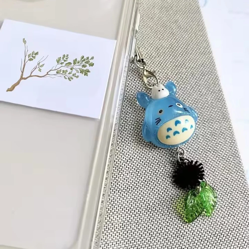 Kawaii Blue Animal Totoro Phone Charm Soot Sprite Keychain Woodland Anime Cat Cosplay Pendant Accessories Handmade Y2K Gift - Image 6