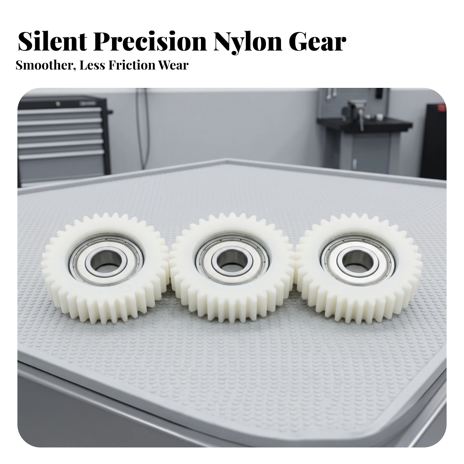 3 Pieces Motor Drive Gear with 8mm Bore Smooth-Running Toothed Gear with Integrated Bearing Wear-Resistant OEM Quality