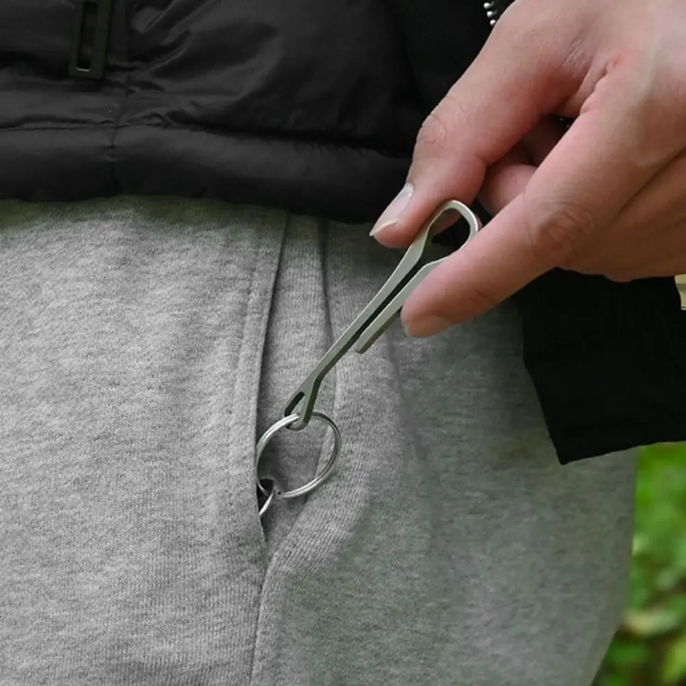 Stainless Steel Outdoor Keychain Ultra Thin Carabiner Multi-function Tool Buckle Multipurpose Durable Outdoor Emergency Tools