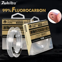 ZUKIBO 99% Janpan Linha De Pesca Líder Fluorocarbono 100M Linha De Pesca De Revestimento Fluorocarbono Monofilamento Pia Linha pesca do mar linha pescaria material de pesca frete