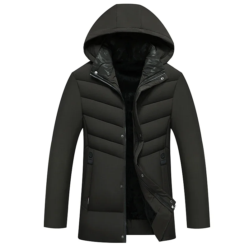 

Male Vintage Streetwear Classic Jacket Solid Hooded paraks Winter Outwear Men Loose Waterproof Warm Thick Fleece Parkas